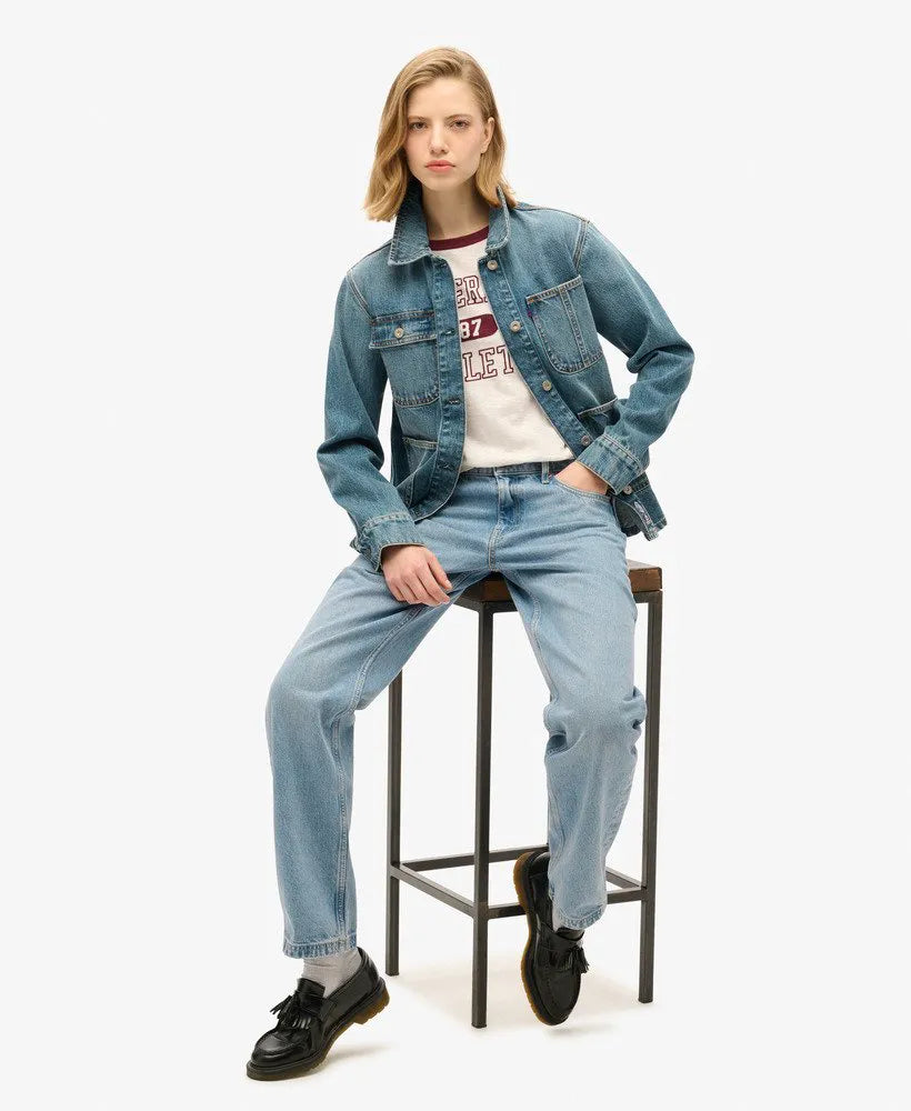 Embroidered Denim Chore Jacket