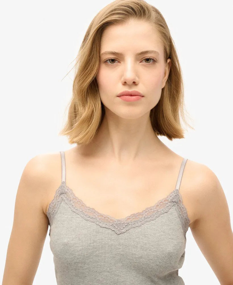 Essential Lace Trim Cropped Cami Top