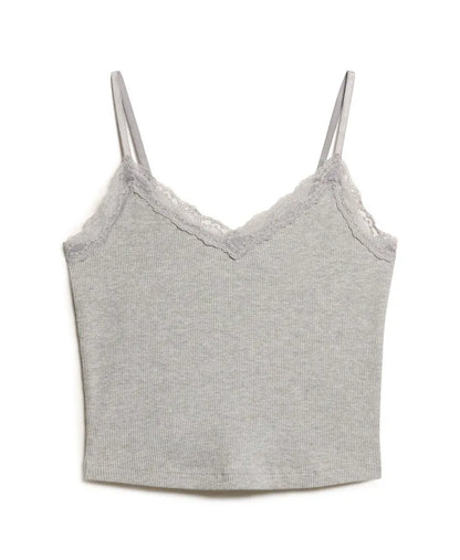 Essential Lace Trim Cropped Cami Top