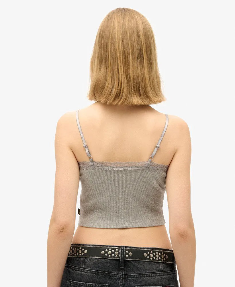 Essential Lace Trim Cropped Cami Top