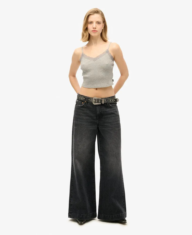 Essential Lace Trim Cropped Cami Top