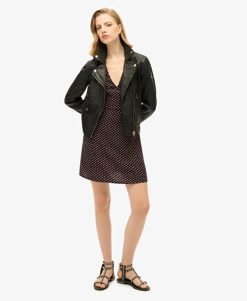 Printed Short Sleeve Mini Tea Dress
