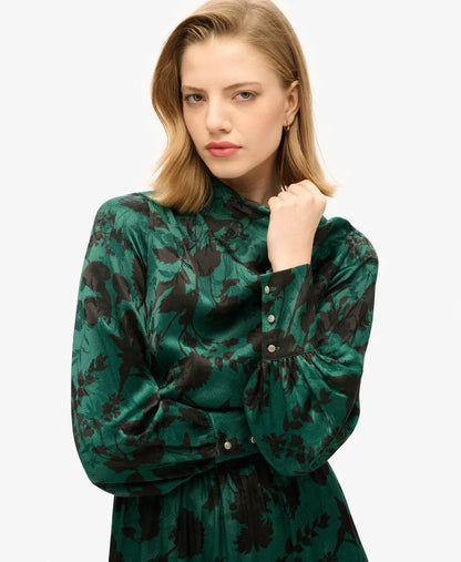 Maxi Cowl Neck Jacquard Dress
