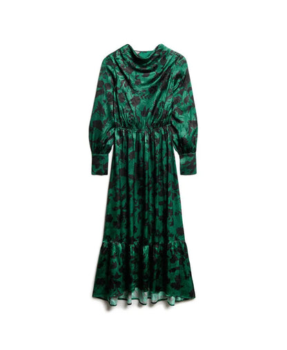 Maxi Cowl Neck Jacquard Dress
