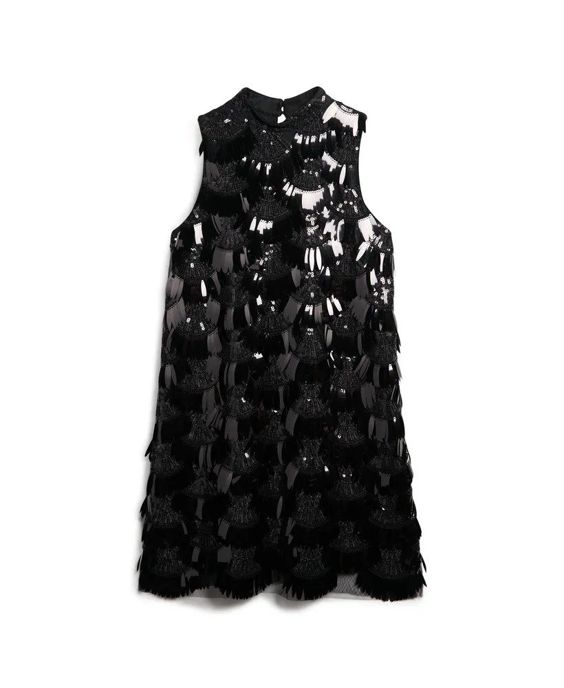 A-Line Fringe Sequin Dress