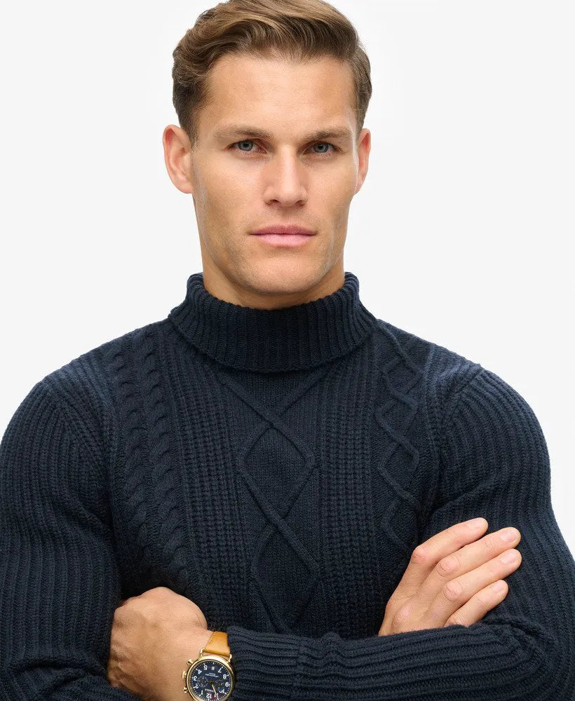 The Merchant Store - Cable Roll Neck Jumper