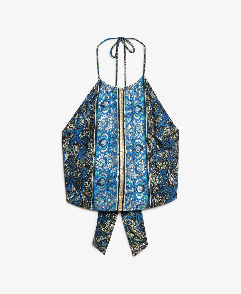 Navy Leaf Paisley