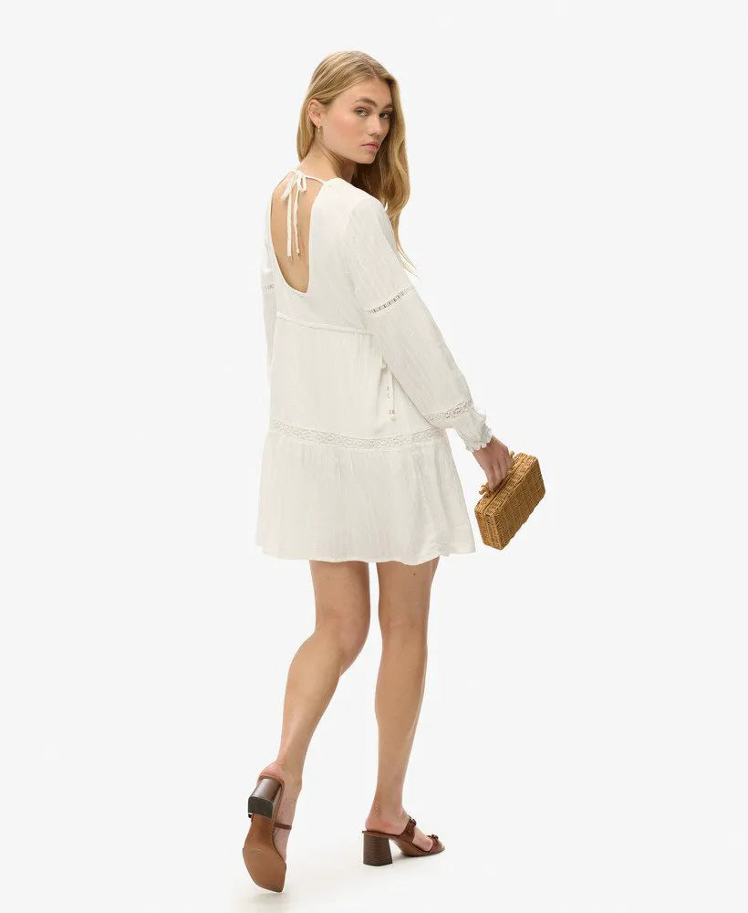 Ibiza Long Sleeve Tiered Mini Dress