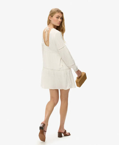 Ibiza Long Sleeve Tiered Mini Dress