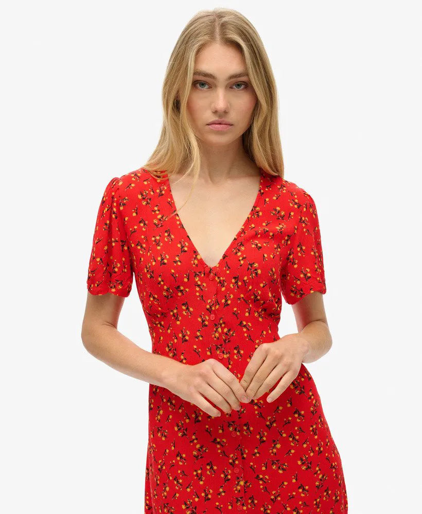 Rosy Ditsy Red
