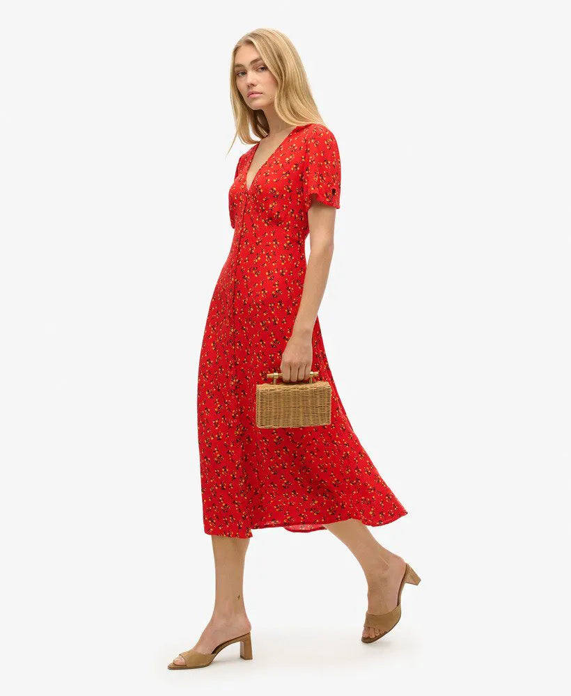 Rosy Ditsy Red