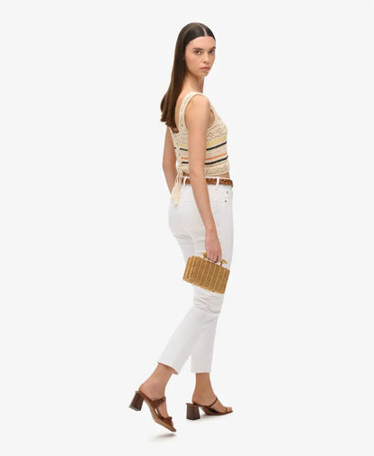Lace-up Crochet Cropped Vest Top