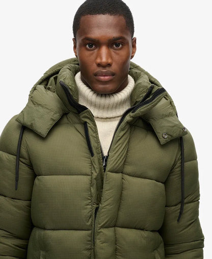 Dark Moss Green Grid