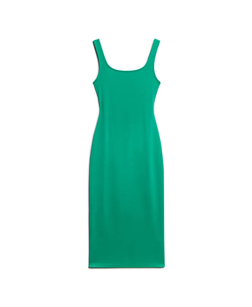 Square Neck Jersey Midi Dress