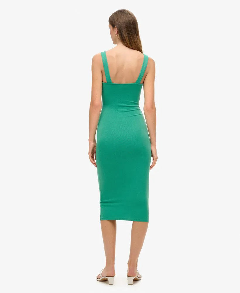 Square Neck Jersey Midi Dress