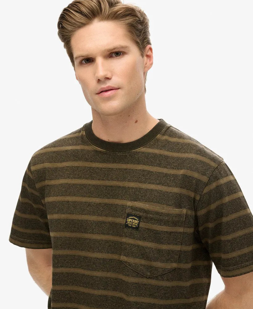 Washed Beach Dark Green Stripe