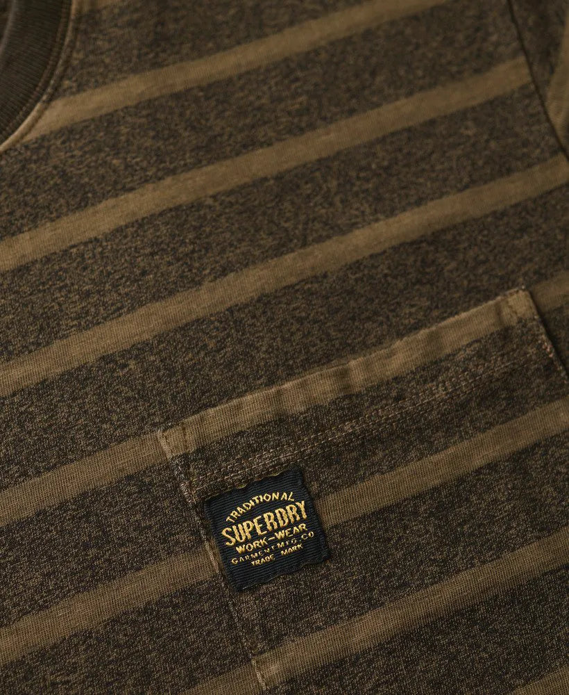 Washed Beach Dark Green Stripe