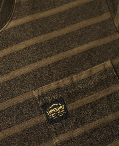 Washed Beach Dark Green Stripe