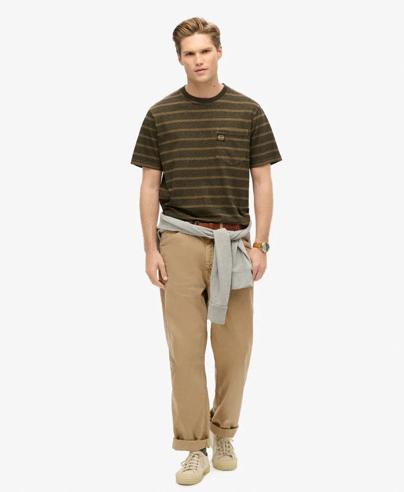 Washed Beach Dark Green Stripe