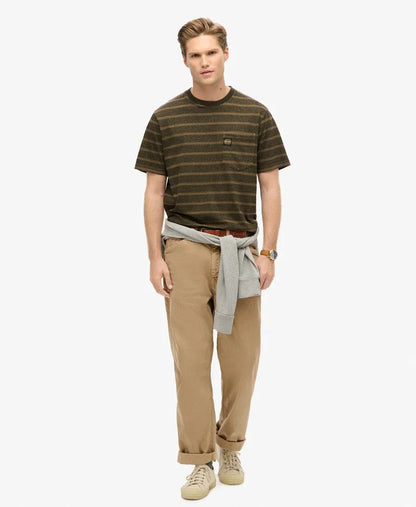 Washed Beach Dark Green Stripe