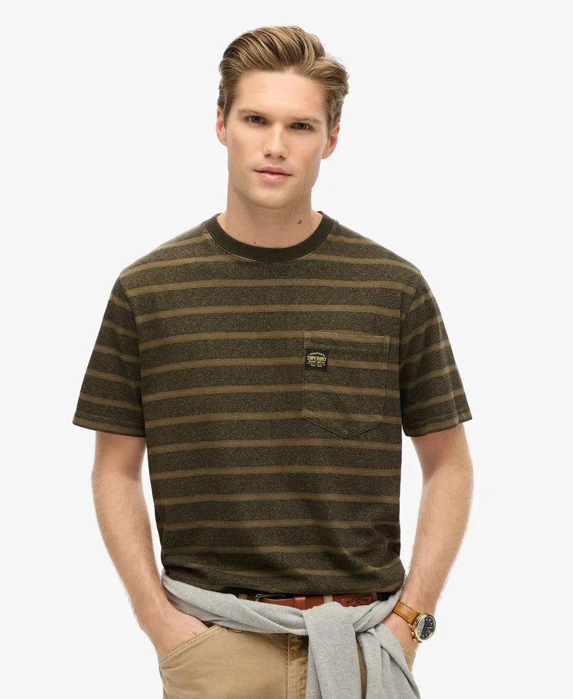 Washed Beach Dark Green Stripe