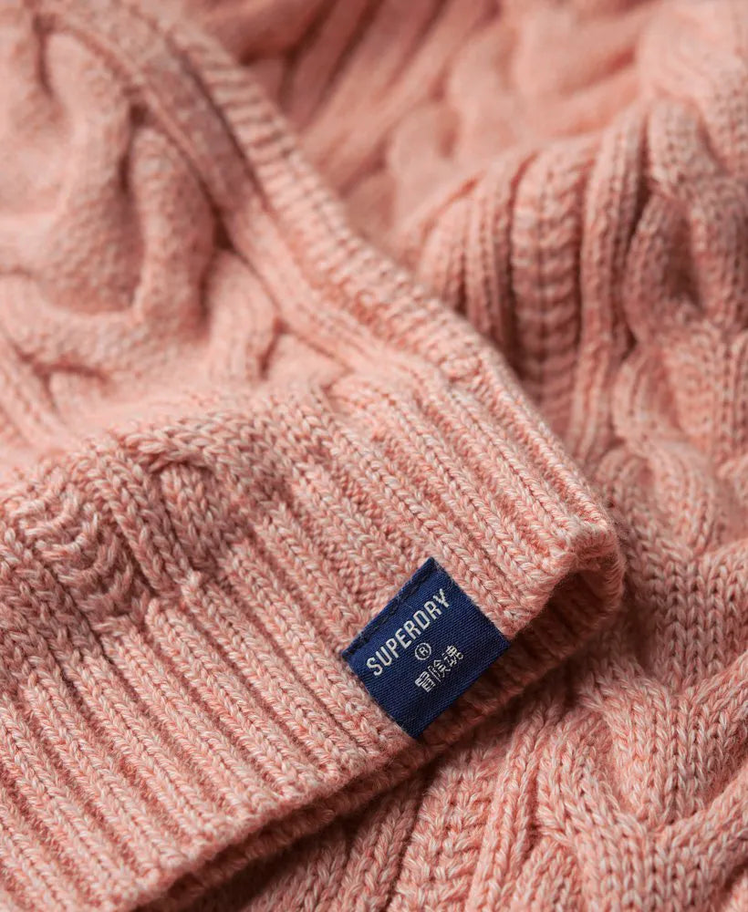 Drop Shoulder Cable Roll Neck Jumper