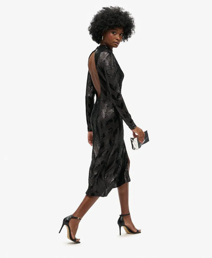 Chevron Open Back Midi Dress