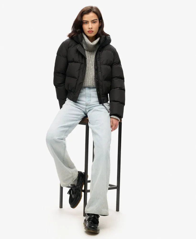 Hooded Sports Puffer Bomber Jacket