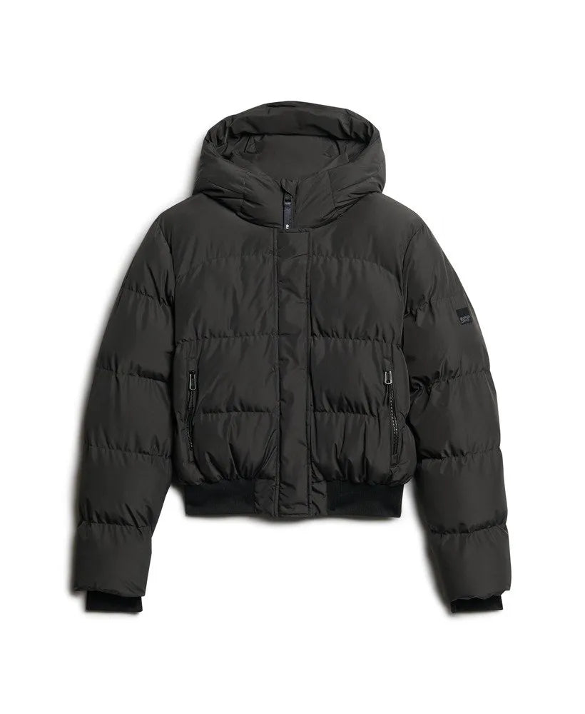 Hooded Sports Puffer Bomber Jacket