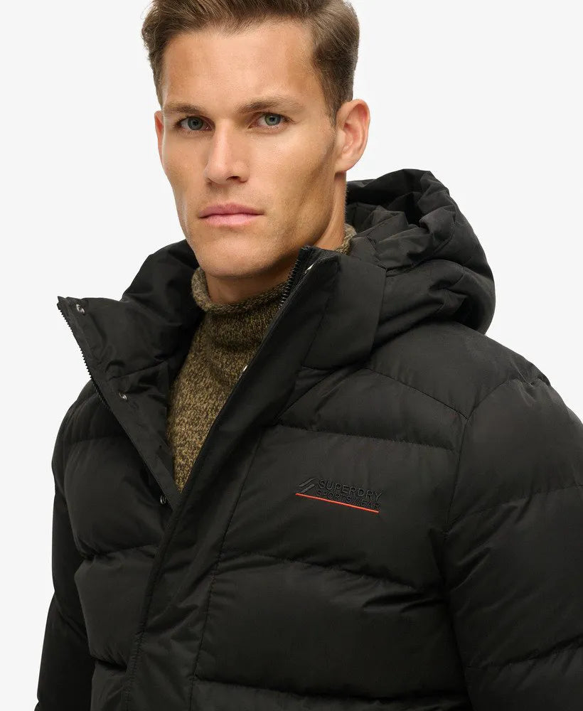 Hooded Microfibre Sports Puffer Jacket