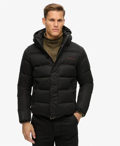 Hooded Microfibre Sports Puffer Jacket