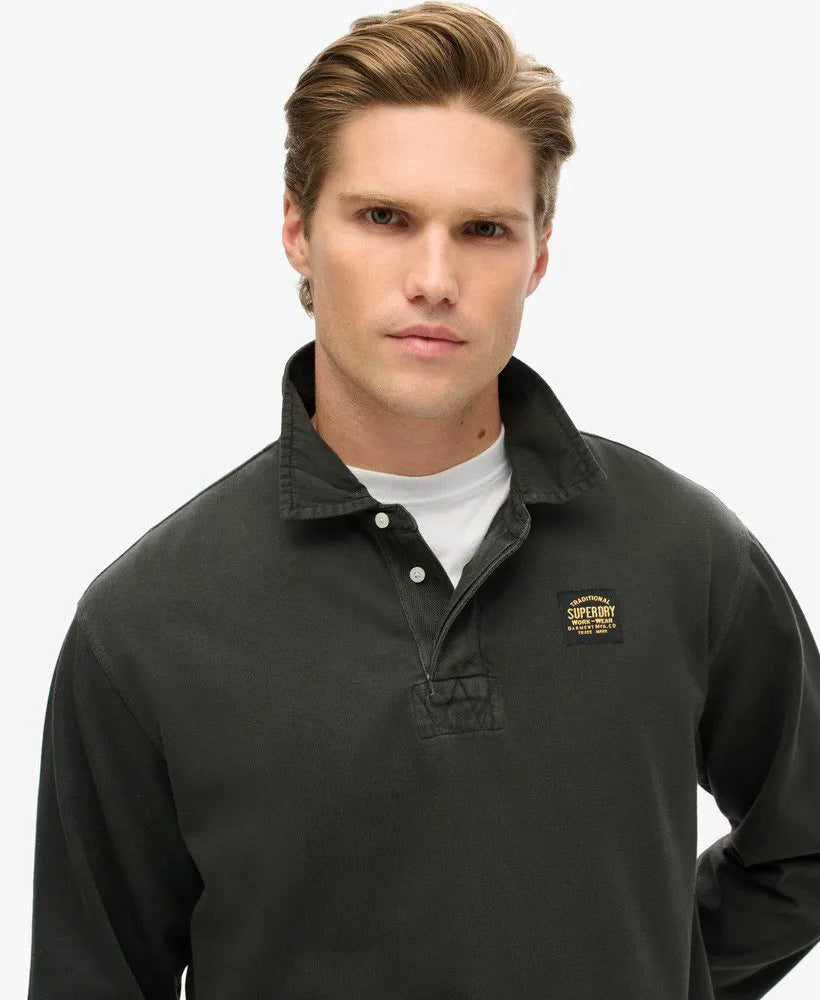 Long Sleeved Contrast Stitch Rugby Shirt