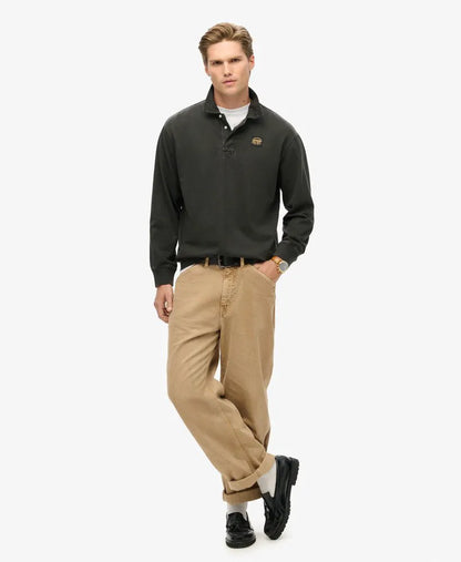 Long Sleeved Contrast Stitch Rugby Shirt
