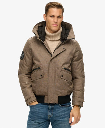 City Tweed Padded Bomber Jacket