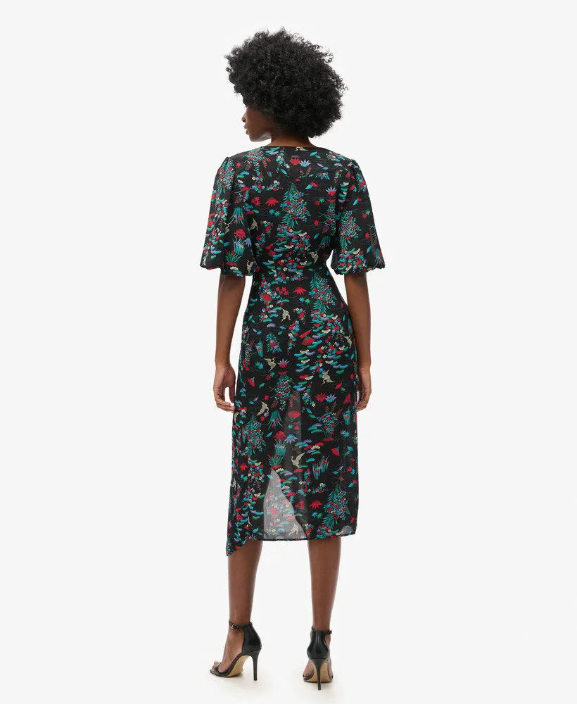 Short Sleeve Sheer Midi Dress