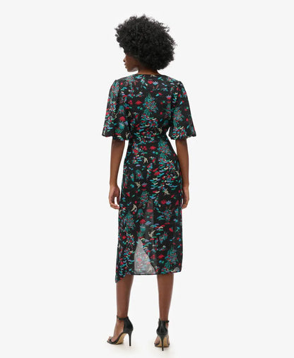 Short Sleeve Sheer Midi Dress