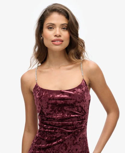 Diamonte Velvet Maxi Dress