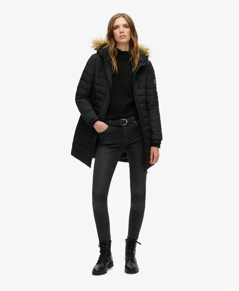 Fuji Hooded Mid Length Puffer Coat