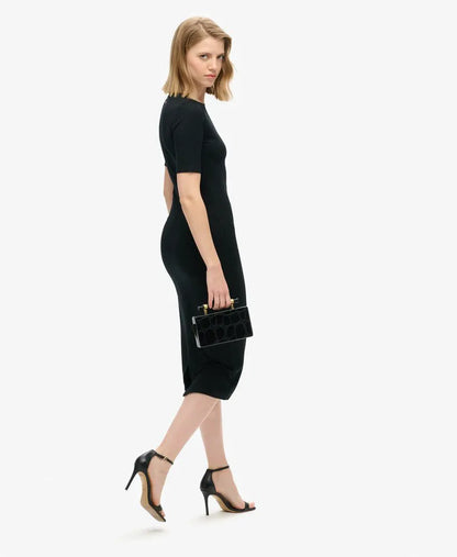 Short Sleeve Midi Jersey Dress