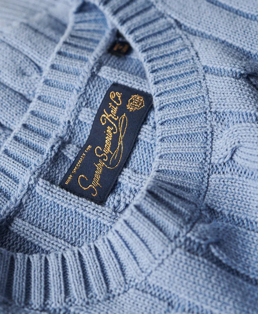 Vintage Dropped Shoulder Cable Knit Jumper