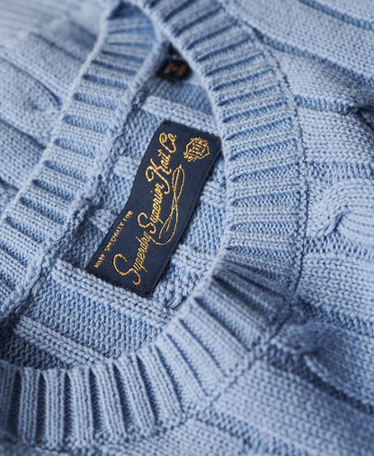 Vintage Dropped Shoulder Cable Knit Jumper