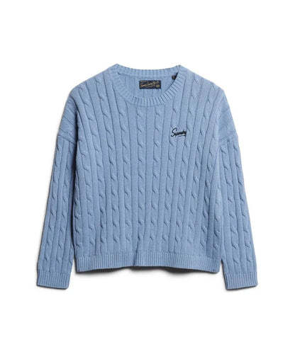 Vintage Dropped Shoulder Cable Knit Jumper