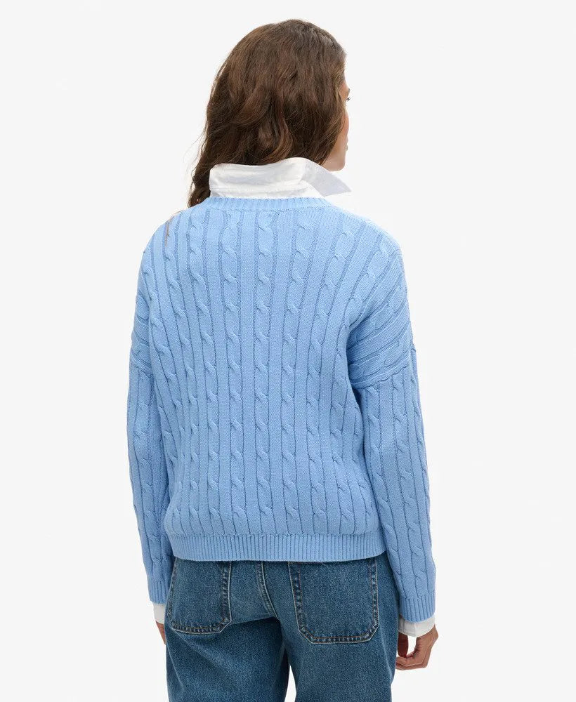 Vintage Dropped Shoulder Cable Knit Jumper
