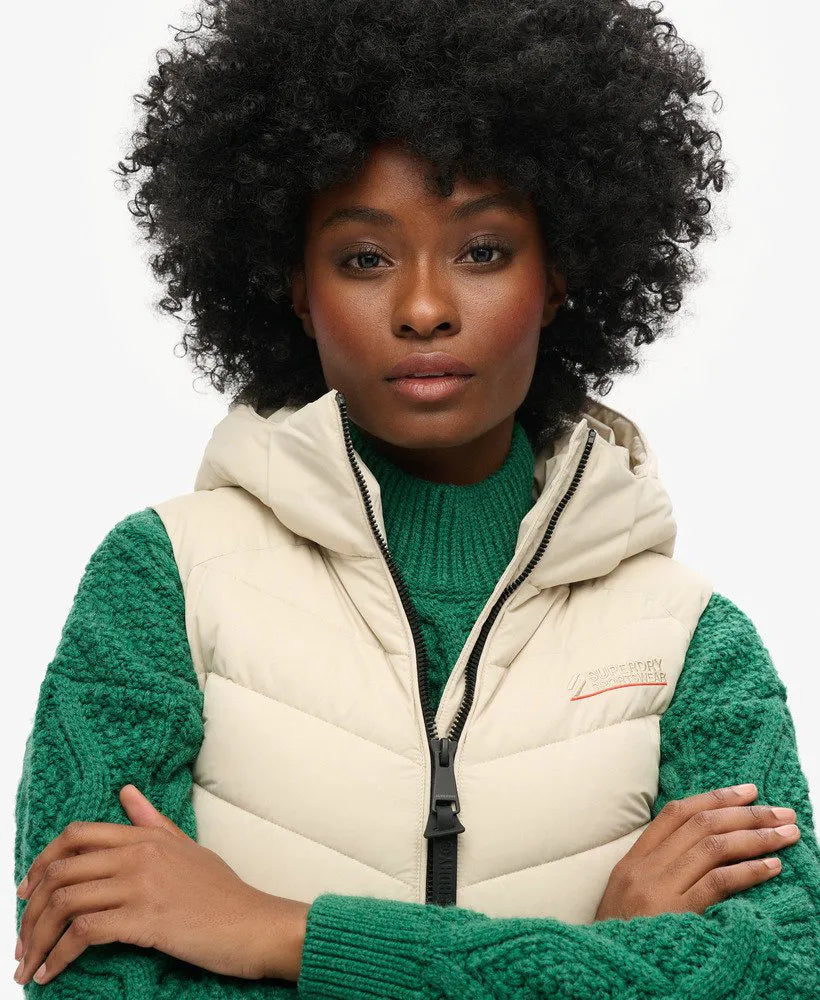 Hooded Microfibre Padded Gilet