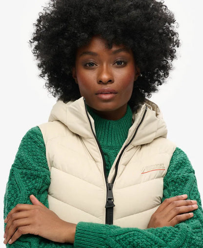 Hooded Microfibre Padded Gilet