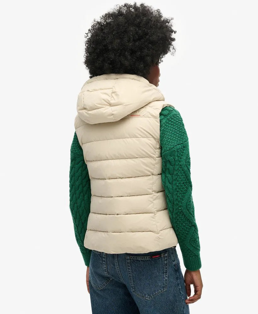 Hooded Microfibre Padded Gilet