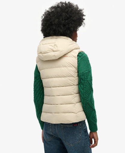Hooded Microfibre Padded Gilet