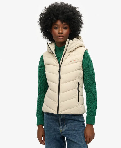 Hooded Microfibre Padded Gilet