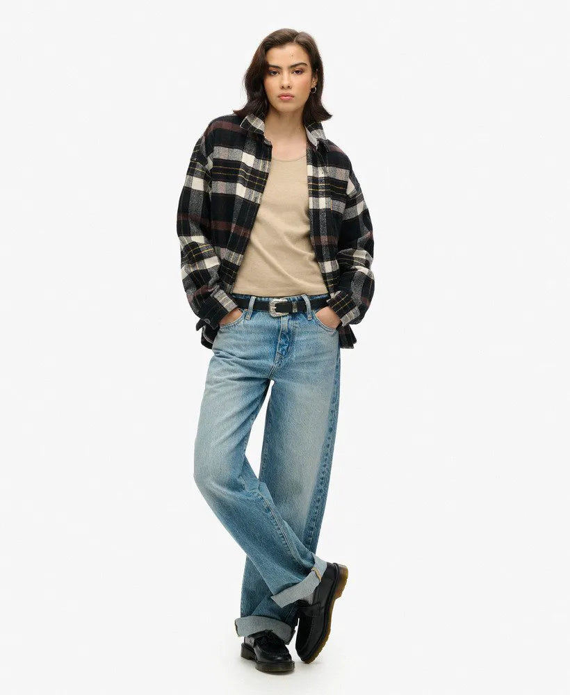 Fine Rib Scoop Neck Long Sleeve Top