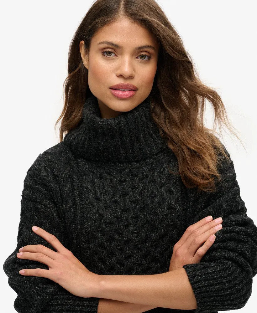 Roll Neck Cable Jumper Dress